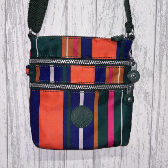 Womens Small Striped Kipling Crossbody Bag EUC - Picture 2 of 8